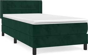vidaXL sötétzöld bársony rugós ágy matraccal 80 x 200 cm
