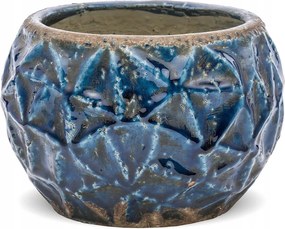 Virágtartó Kék 21x15cm Díszített 20