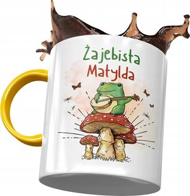 Sárga Bögre Matildának Barátnőknek Ajándék Nyomtatott Fotóval