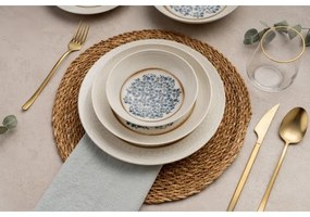 24 darabos étkészlet kék/bézs/porcelán