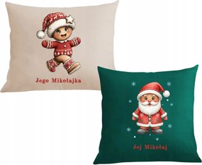 Karácsonyi díszpárna párnahuzat x2 Ajándék Neki Mikulás