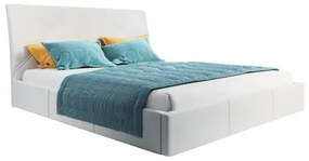 Kárpitozott ágy KARO mérete 140x200 cm Fehér műbőr