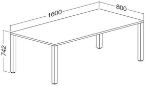 ProOffice B asztal 160 x 80 cm, cseresznye