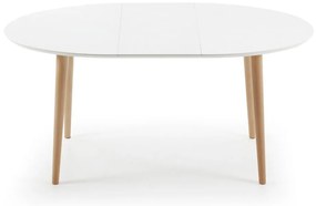 Fehér bővíthető étkezőasztal fehér asztallappal 90x120 cm Oqui – Kave Home