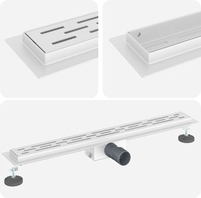 vidaXL Zuhanylefolyó vonalformával Ezüst 80 cm Rozsdamentes acél 304