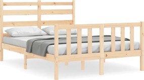 vidaXL tömör fenyőfa ágy matrac nélkül 140 x 190 cm