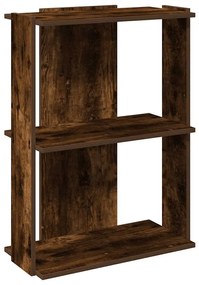 3 szintes füstös tölgy színű szerelt fa könyvespolc 60x30x80 cm