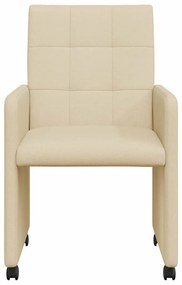 Kerekes Étkező Székek 2 pcs Krém 58 x 65 x 94 cm szövet