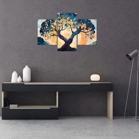 Kép – Mozaik – nap és fa II. (90x60 cm)