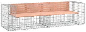 vidaXL tömör duglászfenyő gabion kerti pad 244 x 71 x 65,5 cm