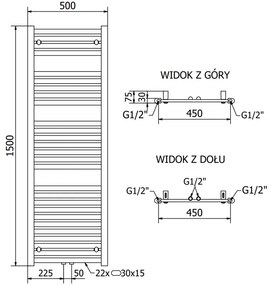 Mexen, Mexen Hades elektromos melegítő 1500 x 500 mm, 900 W, fehér - W104-1500-500-2900-20