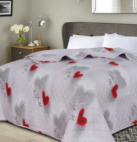 Ágytakaró HEARTIZIA DIAMOND, világosszürke Méret: 220 x 240 cm