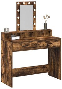 Fésülködőasztal LED világítással Füstölt tölgy 100x41x140 cm