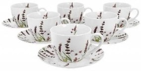 Classic Lavender Levendula mintás teás csésze készlet aljjal 6 személyes