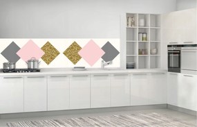 Flizelin fotótapéta Rombusz Arany Rózsaszín Geometrikus Ragyogás 250x60 +ragasztó