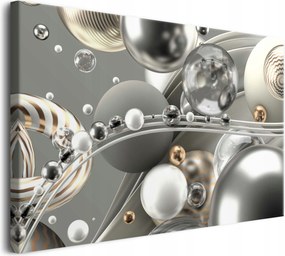 Vászonkép hálószoba falikép szürke ezüst gömbök 80x120cm