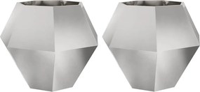 vidaXL Növénytartó 2 pcs Ezüst 100 x 100 x 80 cm Rozsdamentes acél