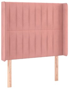 rózsaszín bársony LED-es fejtámla 83x16x118/128 cm