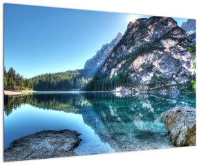 Egy alpesi tó képe (90x60 cm)