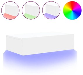 fehér TV-szekrény LED-lámpákkal 60x35x15,5 cm