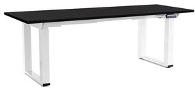 OfficeTech Strong állítható magasságú asztal 200 x 80 cm, fehér alap, fekete
