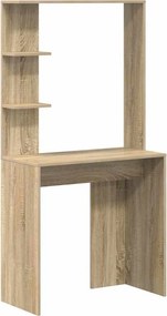 vidaXL Asztal polcokkal Sonoma tölgy 78,5 x 37 x 154,5 cm Faanyag