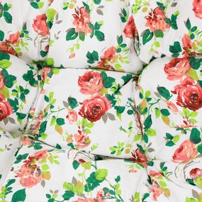 Függő dupla fotel, fehér/minta virág, DALVEA 2 NEW