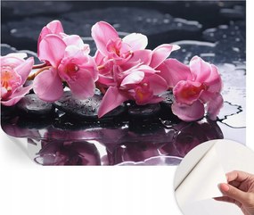 Öntapadós tapéta Divatos 3D fali ragasztóval Virágos elegancia 104x70 cm