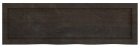 sötétbarna kezelt tömör tölgyfa fali polc 100x30x(2-6) cm