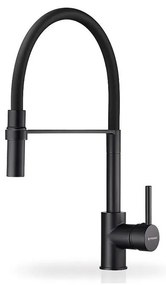 Pyramis 90939901 - SERINA fekete matt mosogató csaptelep flexibilis karos