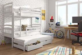 Gyerekágy 90 x 190 cm ANIE (ágyráccsal és tárolóhellyel) (fehér). 1013229