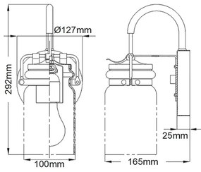 Elstead KL-BRINLEY1-NI - Fali lámpa BRINLEY 1xE27/60W/230V matt króm