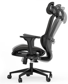 Ergonomikus irodai forgószék Neyo deréktámasz, fejtámla, háló, fekete