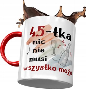 Piros Bögre Születésnapra 45 45-es 45-ös Ajándék Nyomtatott Fotóval