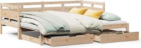 vidaXL kihúzható heverő fiókokkal matrac nélkül 80 x 200 cm