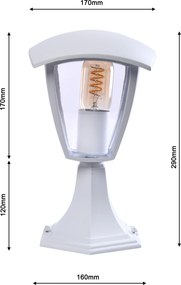 EKO LIGHT EKO3513 FOX WHITE Klasszikus Kültéri Állólámpa Fehér E27 IP44