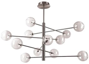 Ideal Lux - LED Csillár rúdon EQUINOXE 12xG4/2W/230V átm. 128,1 cm króm/füstös