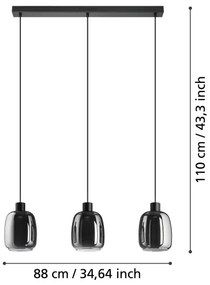 Eglo 901121-LED RGBW Dimmelhető csillár zsinóron MOLOCHIO-Z 3xLED/3,7W/230V szürke