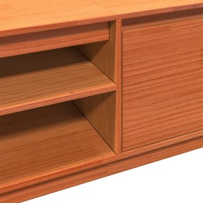 viaszbarna tömör fenyőfa TV-szekrény 140 x 35 x 40 cm