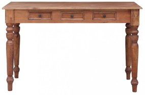 vidaXL tömör mahagóni fa íróasztal fiókokkal 117 x 57 x 75 cm