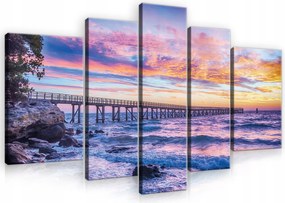 Vászonkép 5 Részes Tengerparti Híd Vászon Fal Hálószoba Nappali 170x100