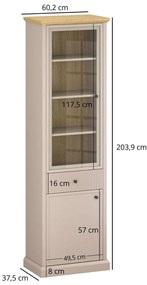 Vitrin Indices 1 (taupe + kő tölgy) . 1116863
