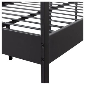 Fekete fém egyszemélyes ágy ágyráccsal 120x200 cm Mees – WOOOD