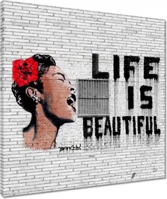 Vászonkép 50x50 Banksy Life is beautiful