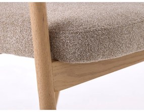 Bézs tölgyfa karfás étkezőfotel szett 2 db-os Elk – Unique Furniture