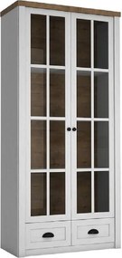 Vitrines szekrény, sosna Andersen/tölgy lefkas, PROVANCE W2S