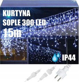 Jégcsap 300LED Kültéri Lámpa IP44 Flash Függöny Fényfüzér 13M