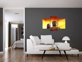 Kép - Buddha piros és sárga háttérrel (90x60 cm)