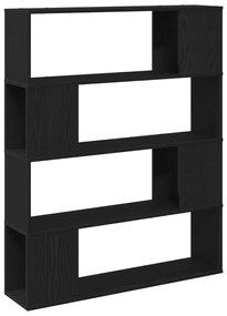 Könyvespolc Fekete Tölgy 100x24x124 cm Mérnöki Fa