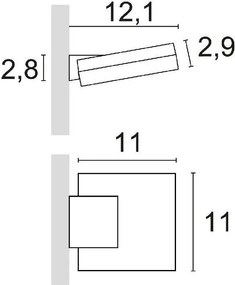 Novolux VIENA SQUARE 569D-L0105B-01 Fali lámpa 1x4,3W/LED 400LM IP65